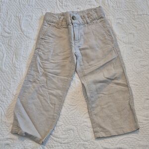Janie and Jack boys 2T linen blend convertible leg pants light tan VGUC